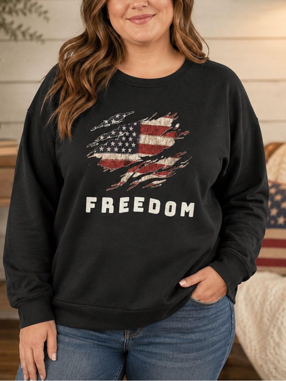 Freedom Charlie Kirk support Graphic Sweatshirt - Black LARGE